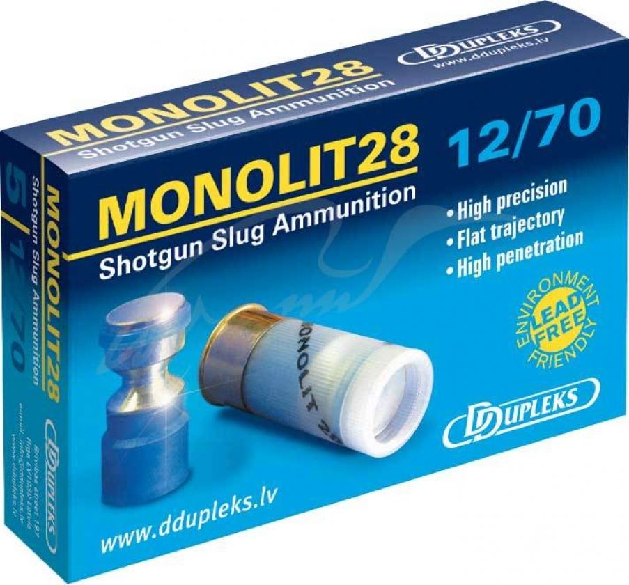 Патрон D Dupleks Monolit 28 кал. 12/70 пуля Monolit масса 28,4 г