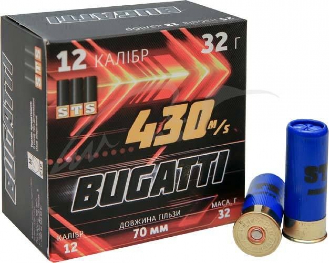 Патрон STS Bugatti кал. 12/70 дробь №6 (2,75 мм) масса - 32 г