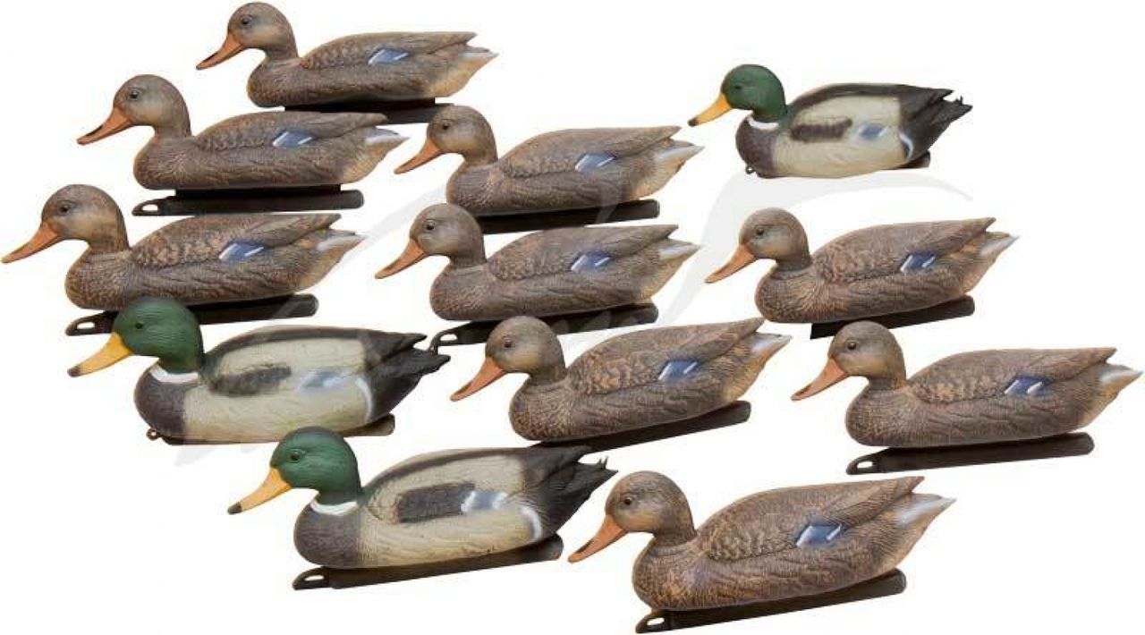 Набор подсадных уток Birdland: 3 селезня; 9 уток; якорные устройства