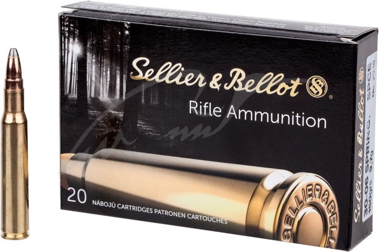 Патрон Sellier & Bellot кал.30-06 Sprg пуля SPCE масса 9,7 грамм/ 150 гран. Нач. скорость 900 м/с.