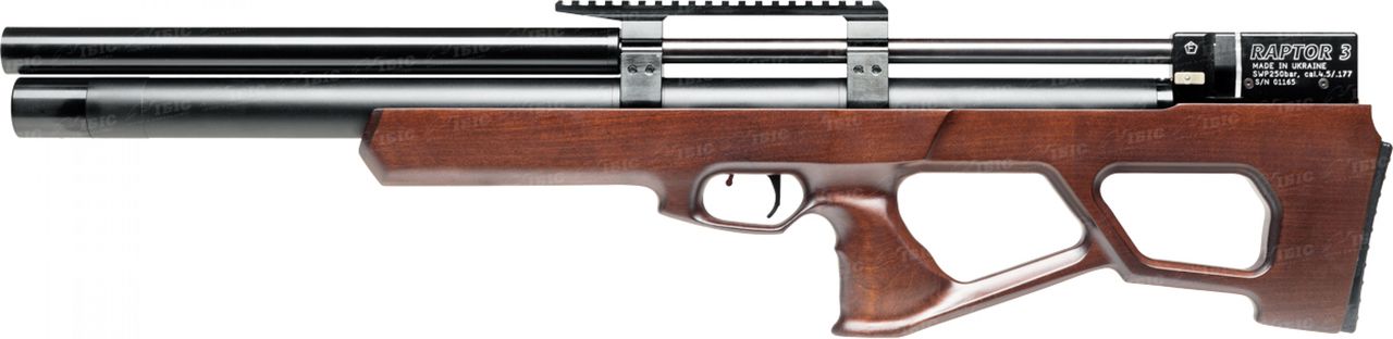 Винтовка пневматическая Raptor 3 Long PCP кал. 4,5 мм. Цвет - коричневый (чехол в комплекте)