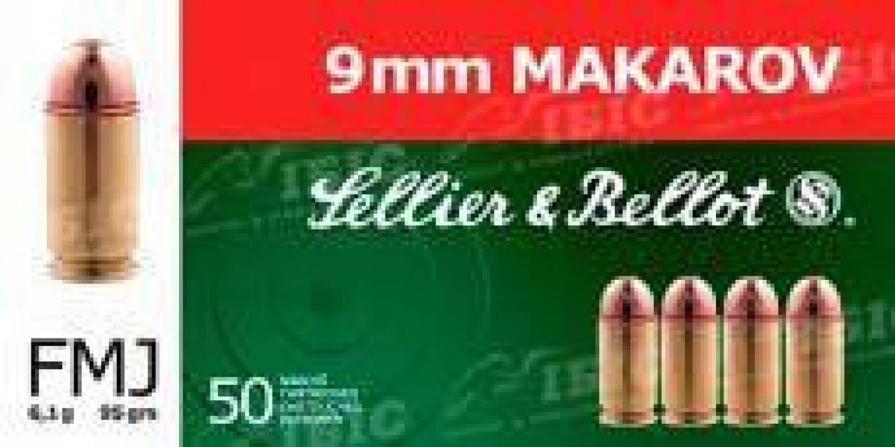 Патрон Sellier & Bellot FMJ 9мм (9х18) 6,1г/MS/50шт/уп/1000шт/кор