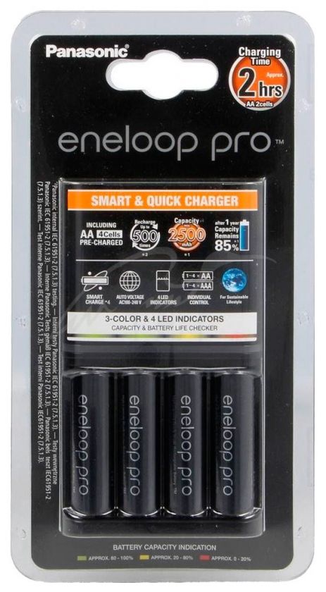 Зарядное устройство Panasonic Smart-Quick Charger+Eneloop Pro 4AA 2450 mAh NI-MH