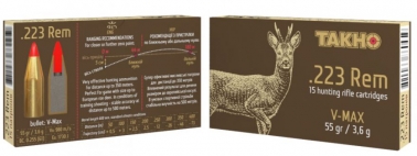 Патрон нарізний к.223 Rem x 55 V max 55 gr (3.6г)