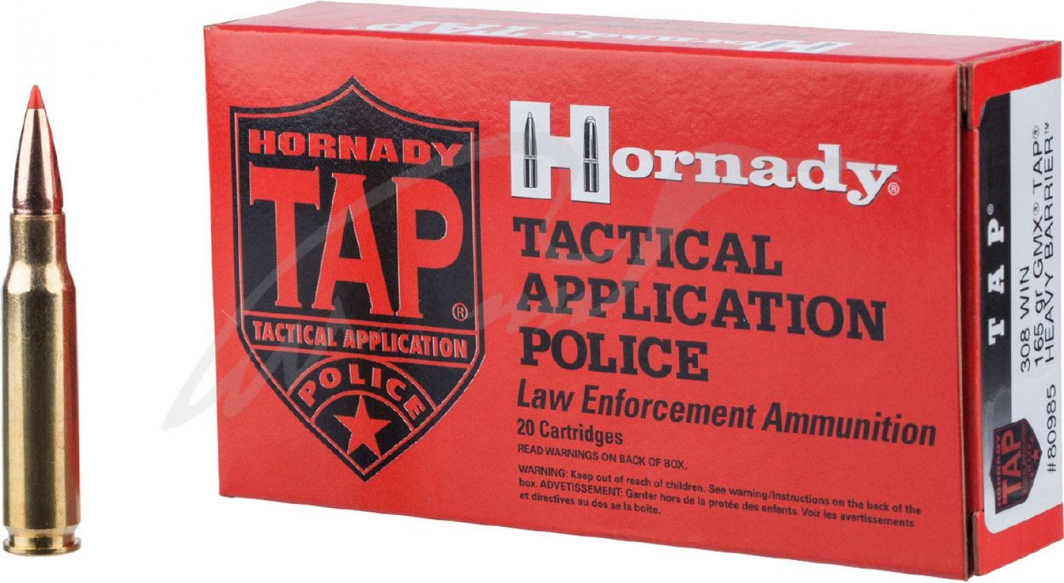 Патрон Hornady Law Enforcement GMX TAP Heavy Barrier кал .308 Win(7,62/51) пуля GMX TAP BAR масса 10.69 г (165 гран).